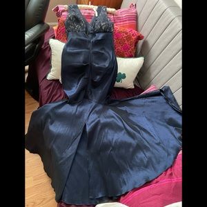 Blue sapphire taffeta gown worn once